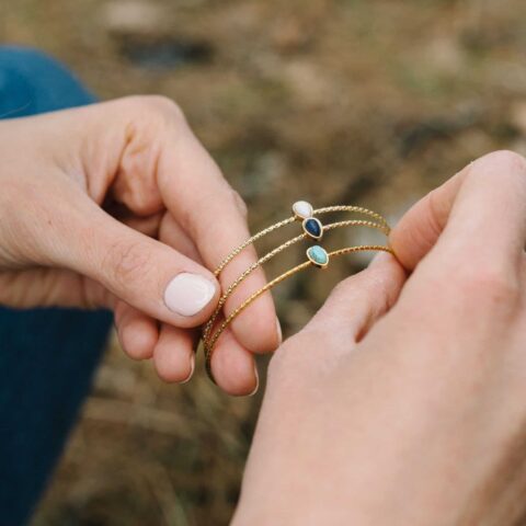 Bangles with water drop stone triple)