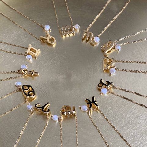 Gold Zodiac With Pearl