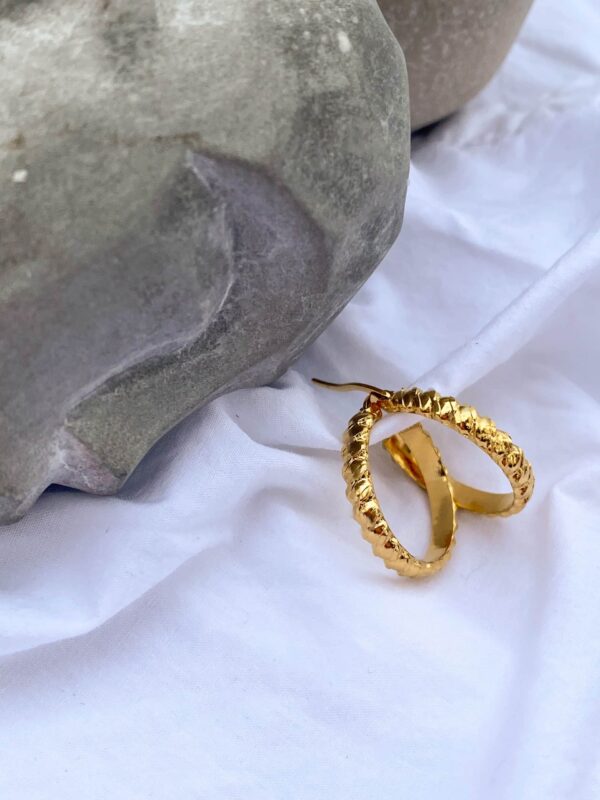 Groovy Stainless Gold Hoops