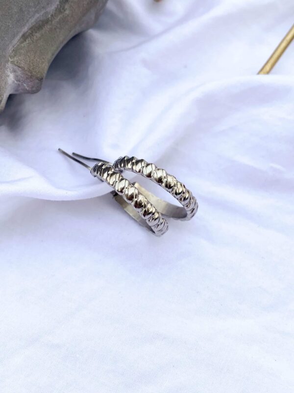 Groovy Stainless Silver Hoops