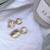 Stainless Hoops With Natural Seashell