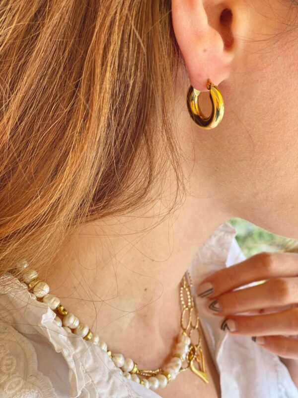 Thick Stainless Steel Gold Hoop