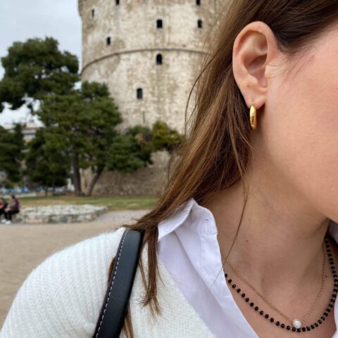 Thick Stainless Steel Gold Hoop