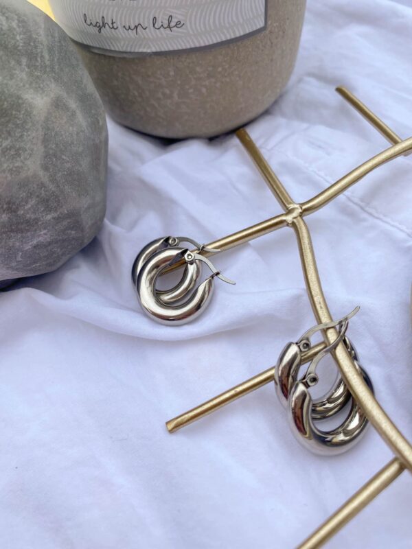 Thick Stainless Steel Silver Hoop