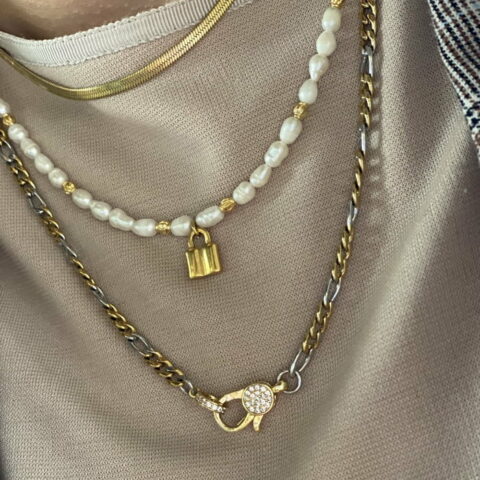 Zircon Clip With Stainless Steel Chain