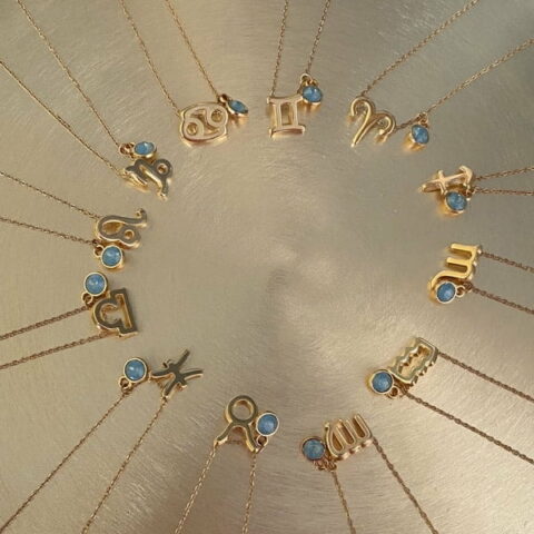 Gold Zodiac With Swarovski