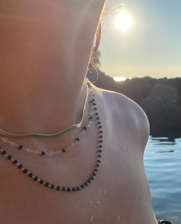 Rosario - Black Crystal Stones Necklace