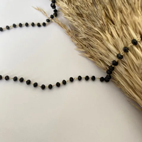 Rosario with black crystal stones4