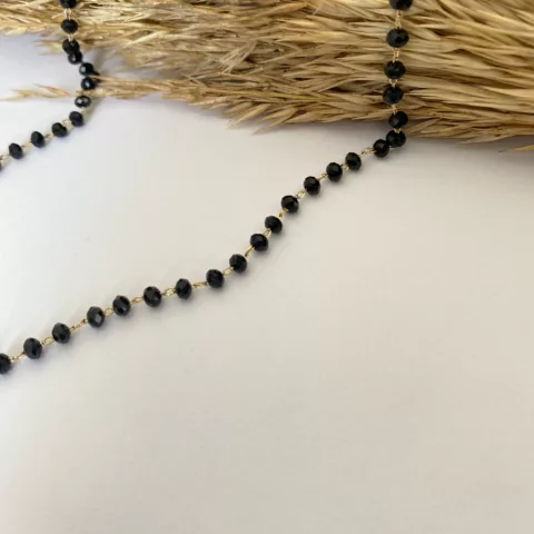 Rosario with black crystal stones5