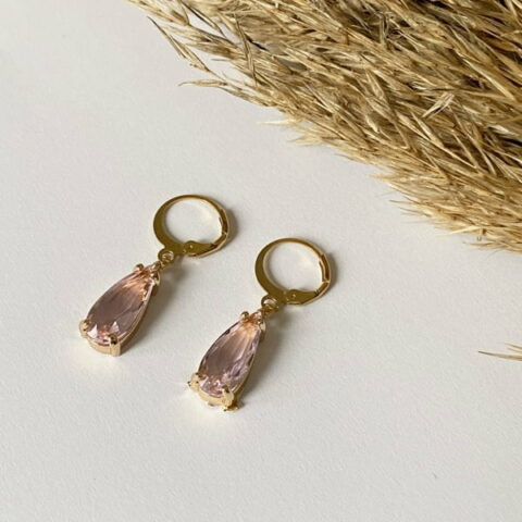 Drop Earring Zircon (Pink)
