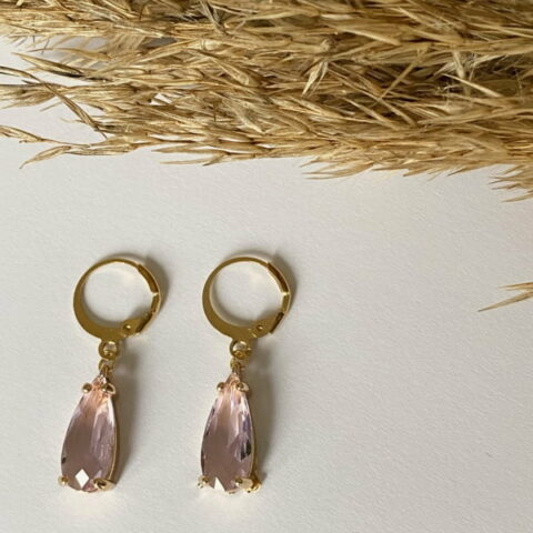 Drop Earring Zircon (Pink)