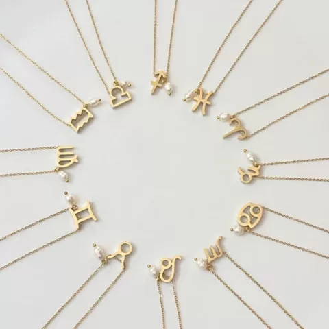 Gold Zodiac Symbol Stainless Steel