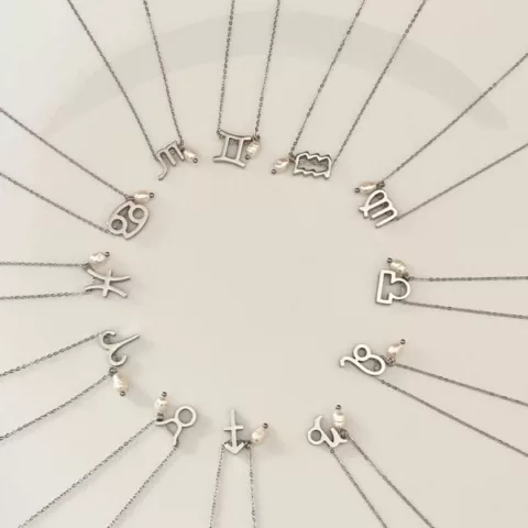 Silver Zodiac Symbol Stainless Steel