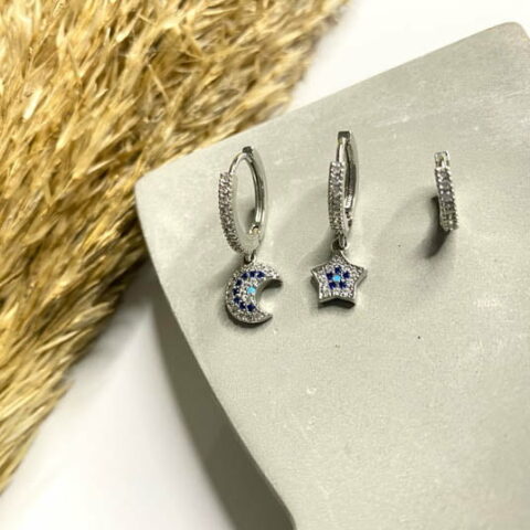Moon and star earrings