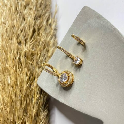 Tριπλέτα σκουλαρικιών- λευκό