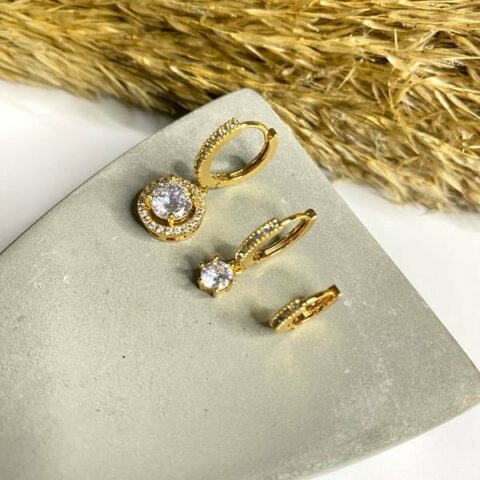 Tριπλέτα σκουλαρικιών- λευκό