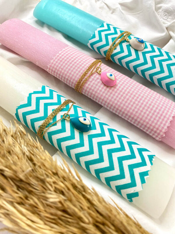 Easter candle with eye necklace