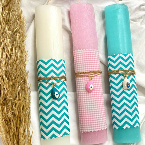 Easter candle with eye necklace