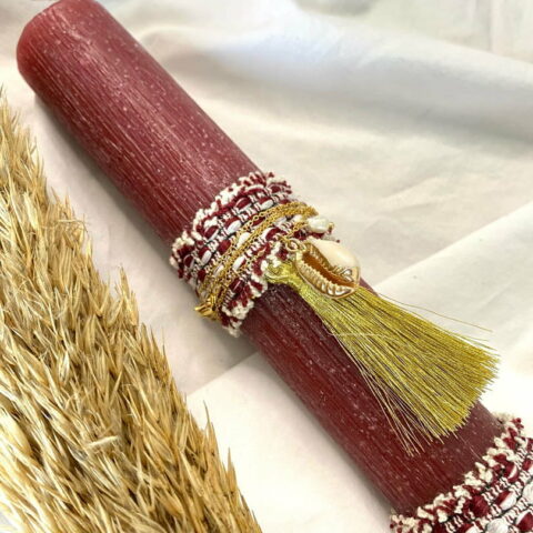 Easter candle with seashell necklace