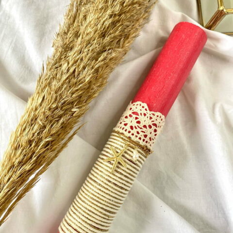 Easter candle with starfish necklace