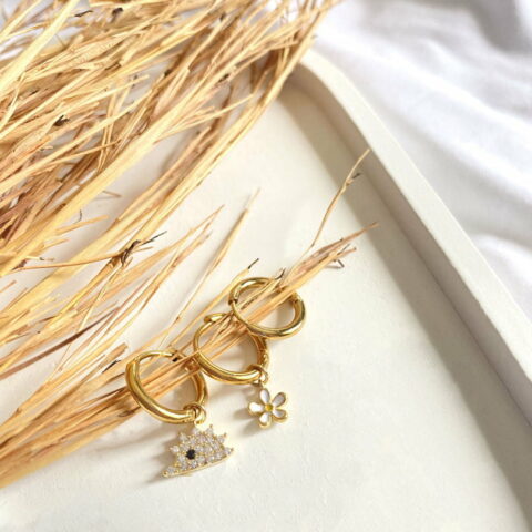 Hedgehog And Flower Earrings