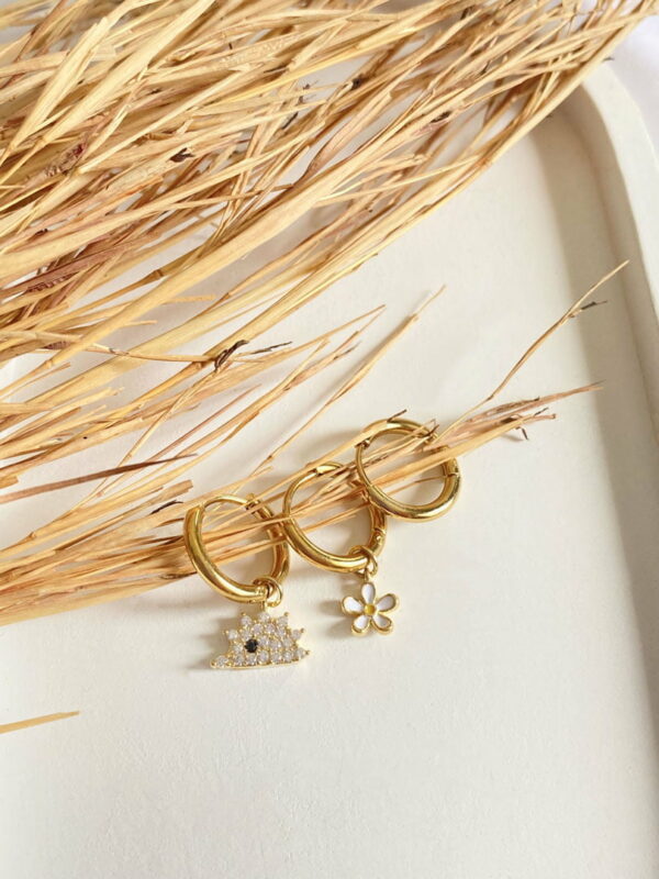 Hedgehog And Flower Earrings