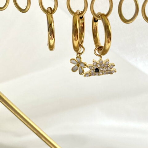 Hedgehog And Flower Earrings