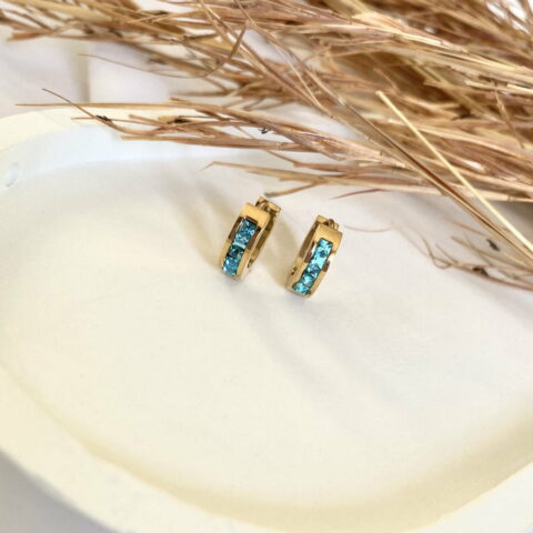 Hoops With Aqua Zircon