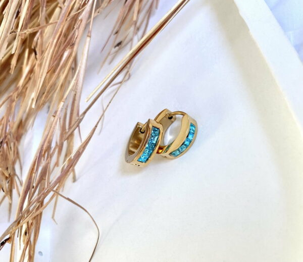 Hoops With Aqua Zircon