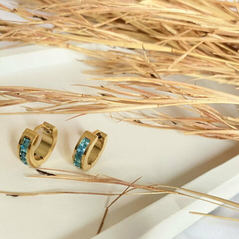 Hoops With Aqua Zircon