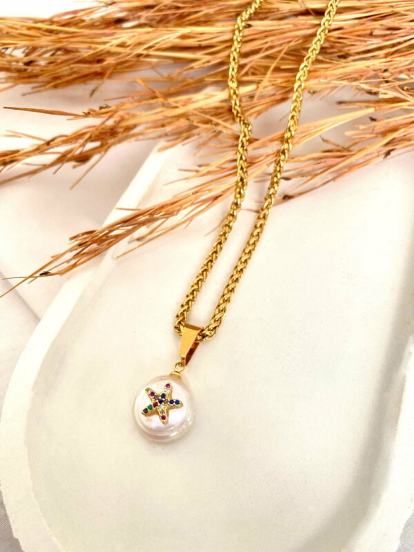 Starfish Pearl With Stainless Chain