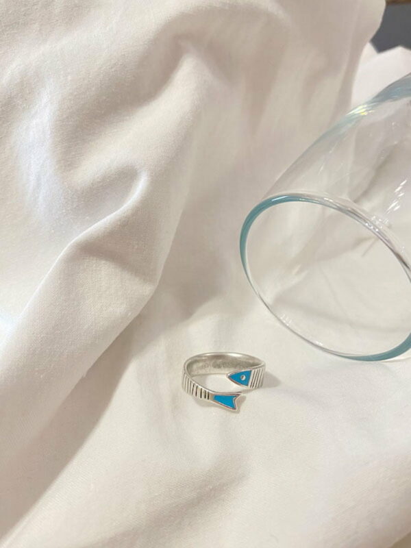 Handcrafted Silver Fish-Shaped Open Ring