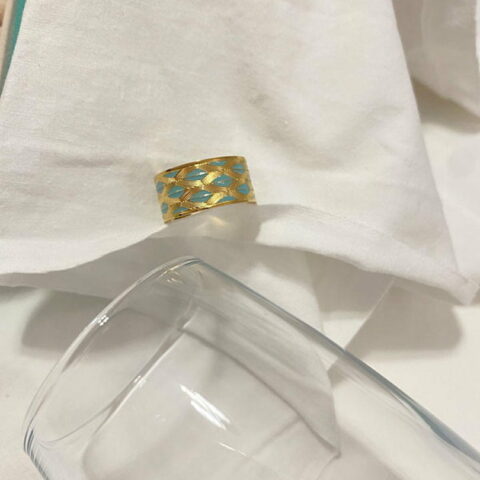 Grid Ring (Light Blue)