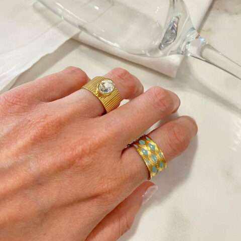 Grid Ring (Light Blue)