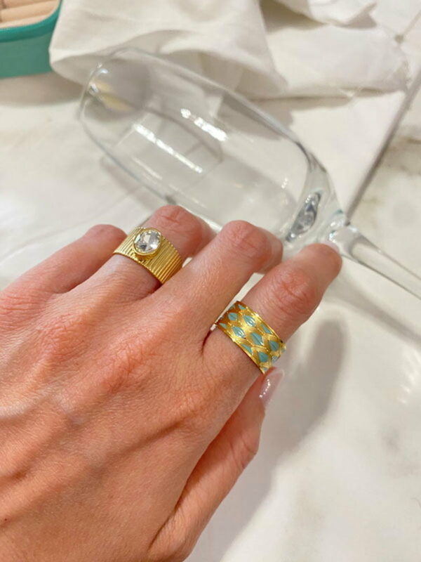 Grid Ring (Light Blue)