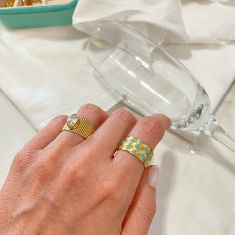 Grid Ring (Light Blue)