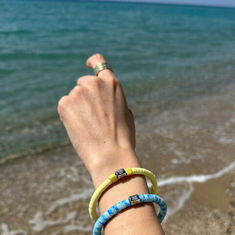 Βέργες με χάντρες ροδέλα