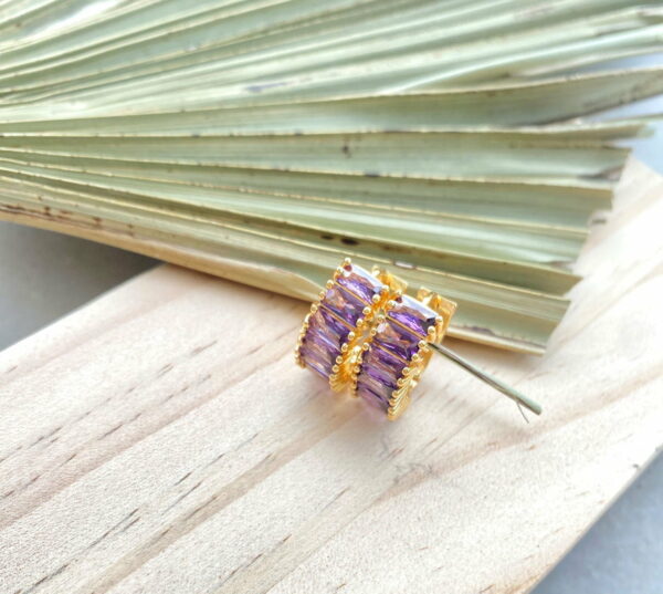 Elegant Hoop With Rectangular Zirconia