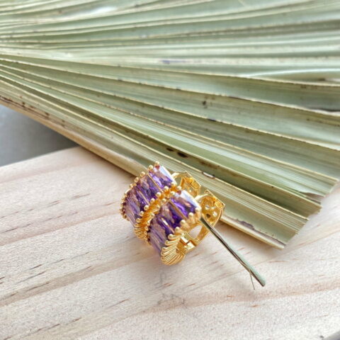 Elegant Hoop with Rectangular Zirconia