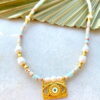 Eye with Amazonite Beads White