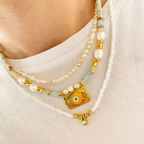 Eye with Amazonite Beads