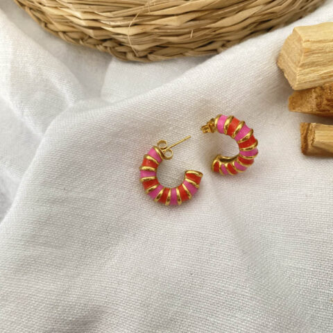 Red Pink Earrings 1