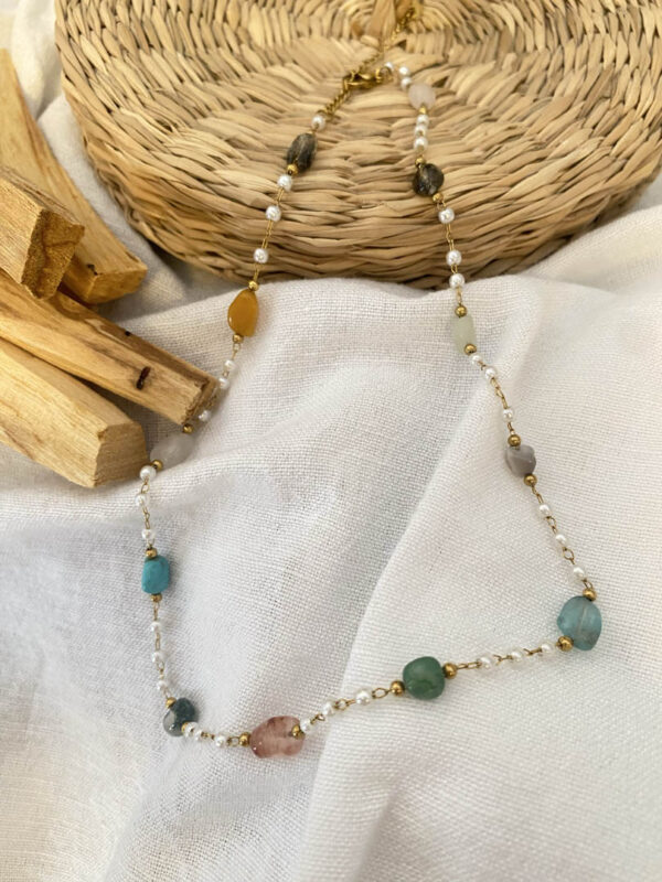Rosario With Colourful Stones Necklace