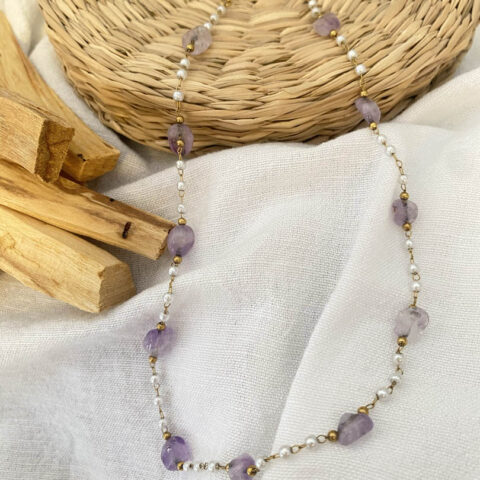 Ροζάριο με μωβ πέτρες