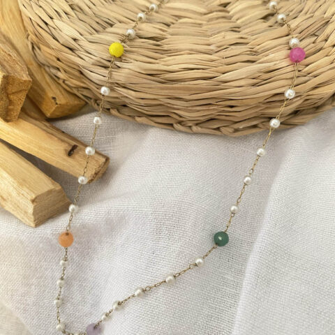 Rosary With White and Colored Beads