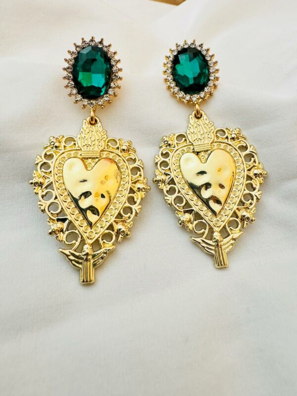 Heart Event Gold-Green Earring