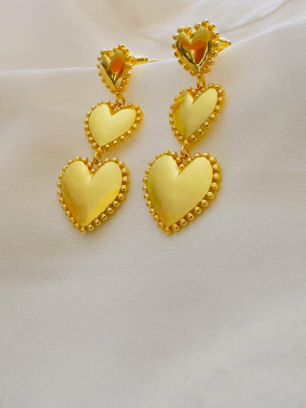 Triple Heart Earrings