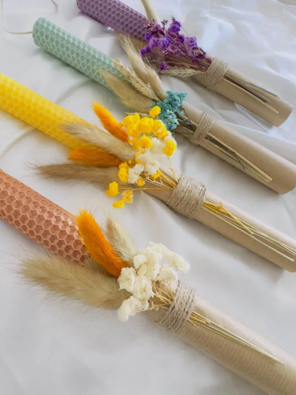 Fresh flower candles