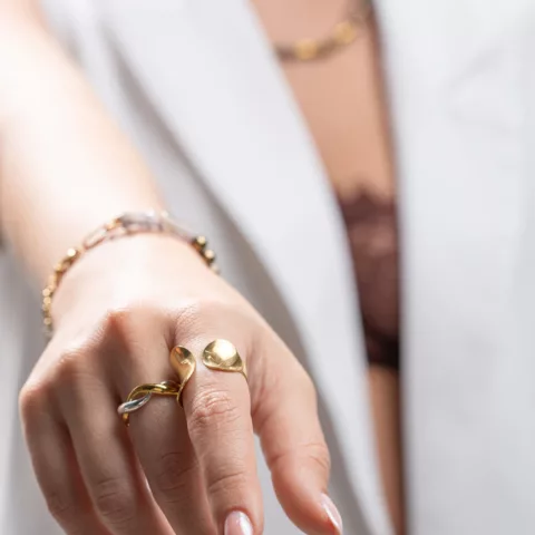 Δαχτυλίδι από ανοξείδωτο ατσάλι, ανοιχτού τύπου, προσαρμόσιμο.