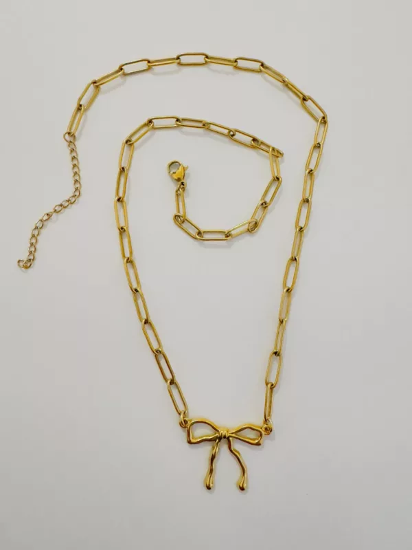 Gold Bow Necklace